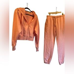NWOT Milk Stain full zip hoodie and joggers set PINK Size S